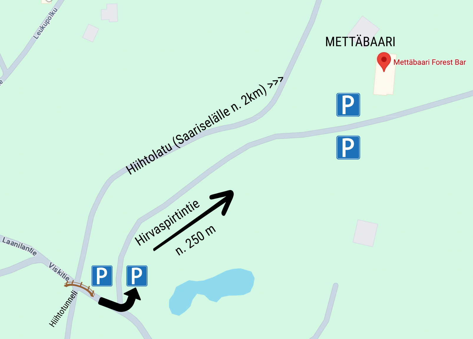 Mettäbaari kartalla